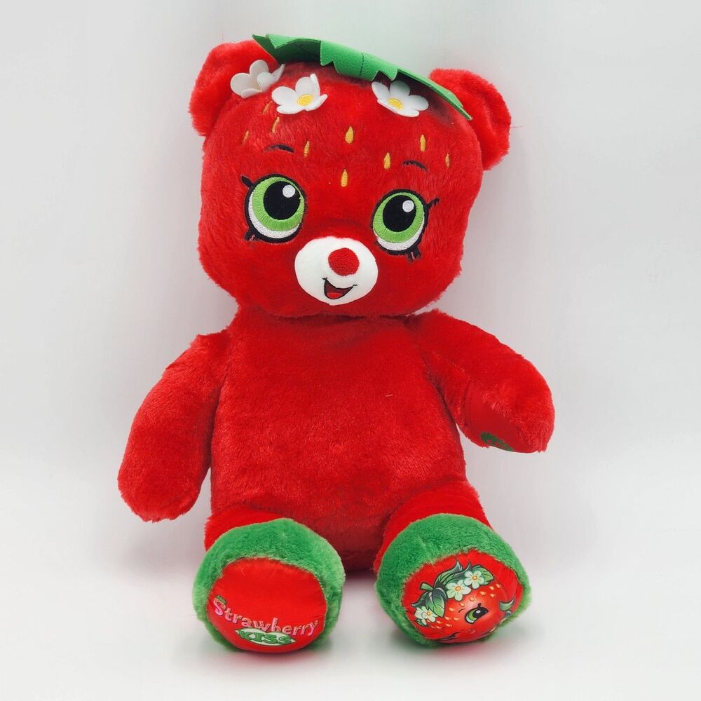 Build A Bear Shopkins Red Strawberry Kiss Plush Stuffed Animal BAB